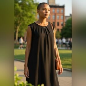 Tahari Black Sleeveless Tunic